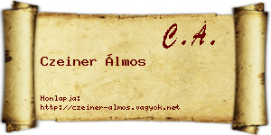 Czeiner Álmos névjegykártya